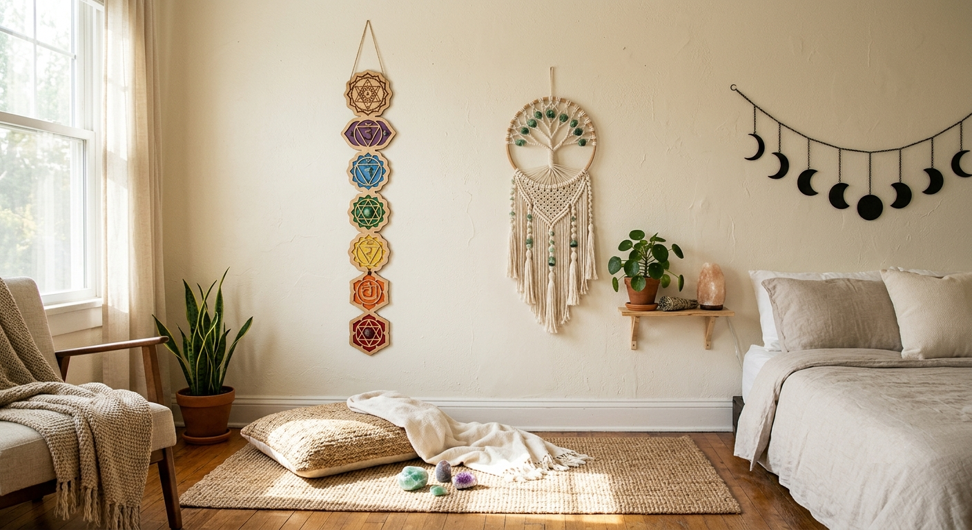 Spiritual Home Decor: Chakras, Crystals & Moon Phases in a Boho Interior