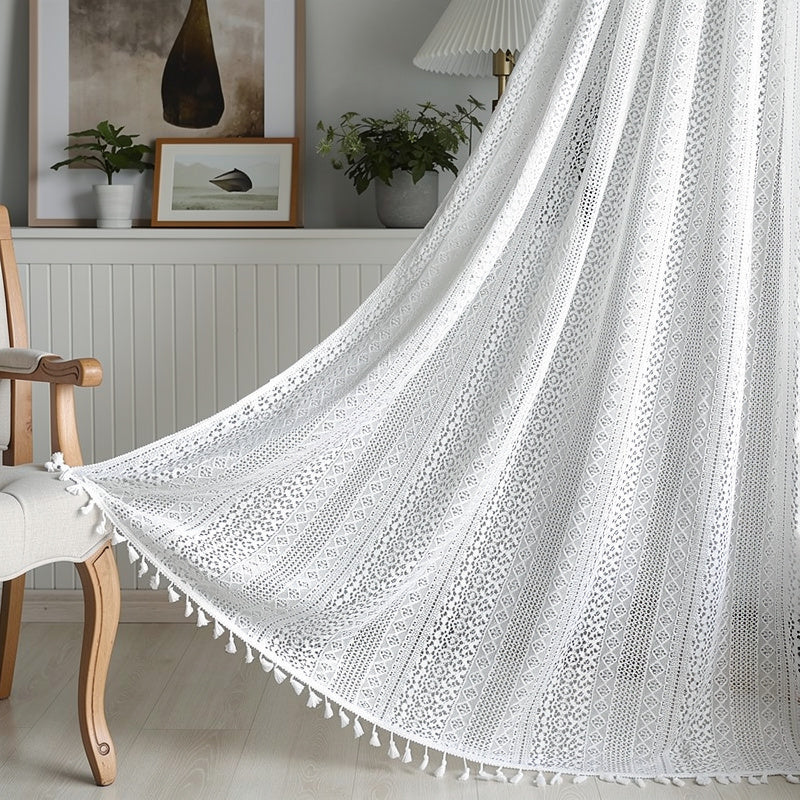 Boho Crochet Lace Curtain — view 3