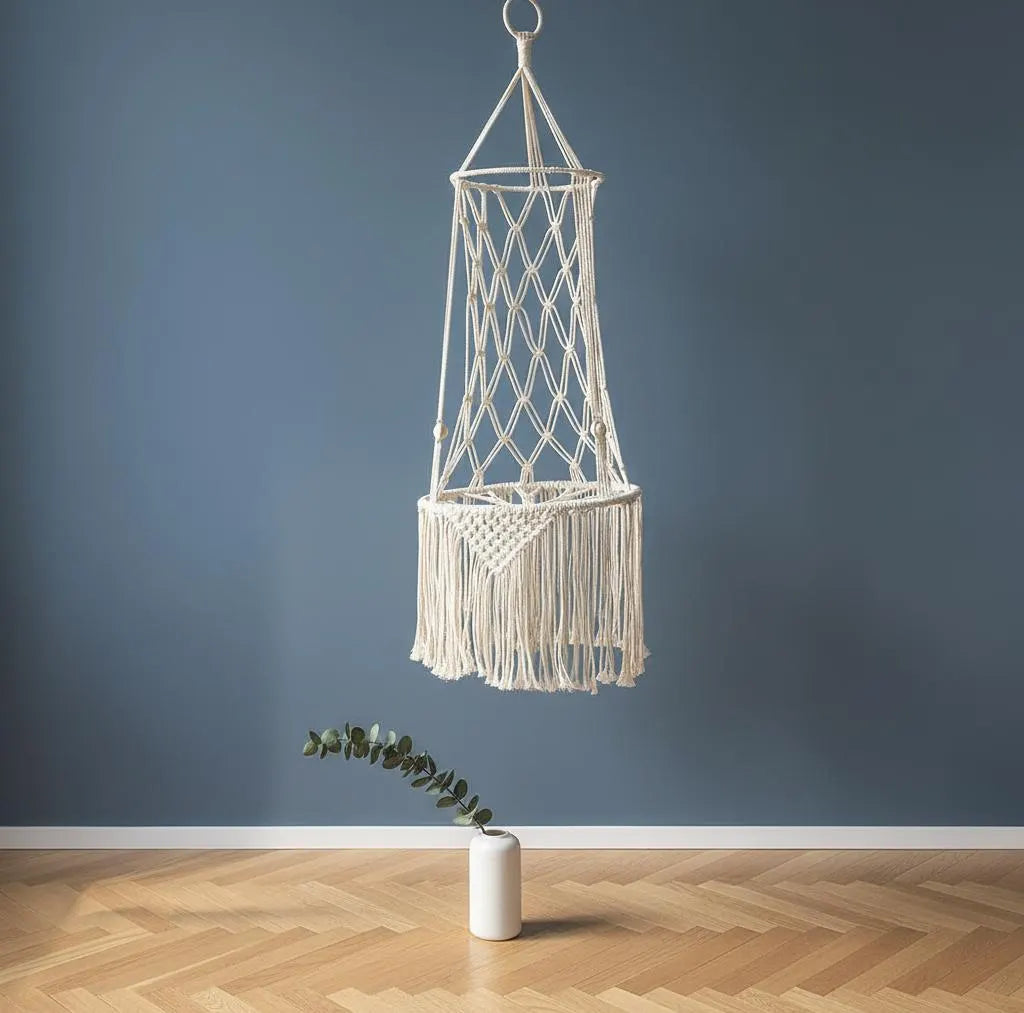 Macrame Cat Hammock – Handmade Fringe Hanging Bed, Boho Pet Decor, Cat Lover Gift