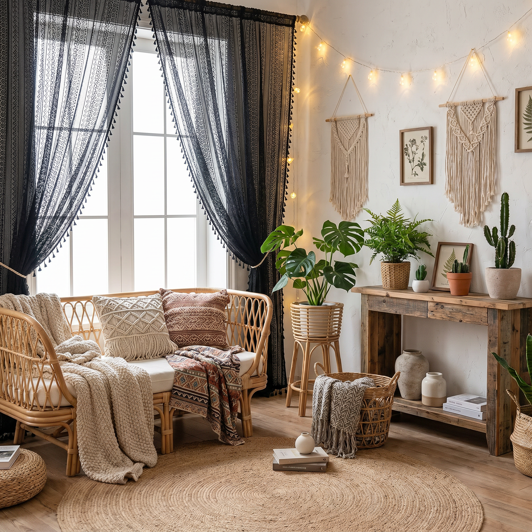 Boho Crochet Lace Curtain — view 4