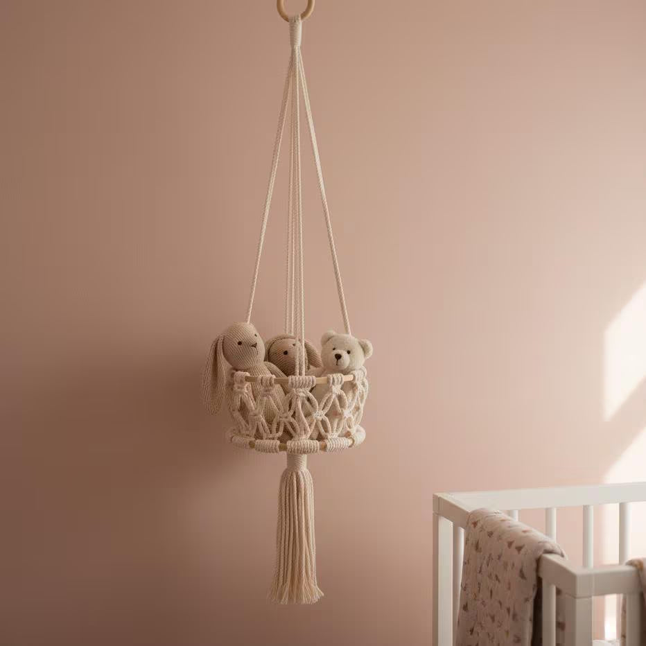 Macrame Tiered Fruit Hammock | Boho Kitchen Storage | Handmade Veggie Organizer 1 2 3 Tier