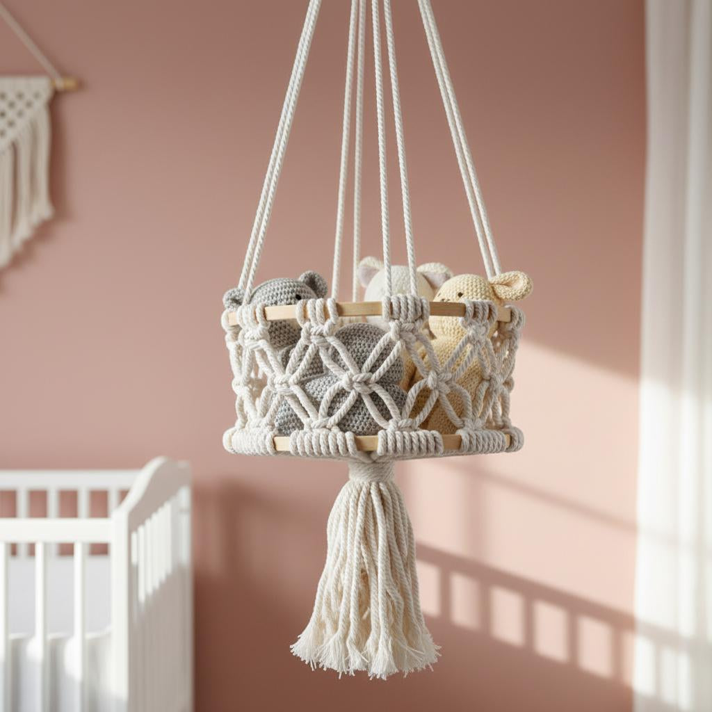 Macrame Tiered Fruit Hammock | Boho Kitchen Storage | Handmade Veggie Organizer 1 2 3 Tier