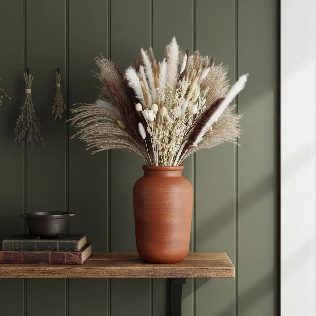 Dried Pampas Grass Bouquet | Bunny Tails Billy Balls Boho Wedding Decor Vase Filler Gift