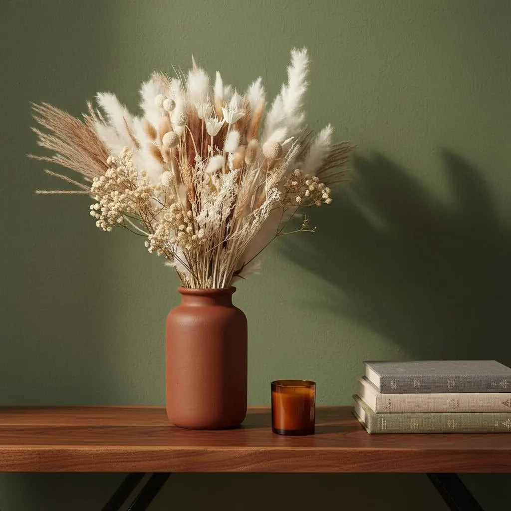 Dried Pampas Grass Bouquet | Bunny Tails Billy Balls Boho Wedding Decor Vase Filler Gift