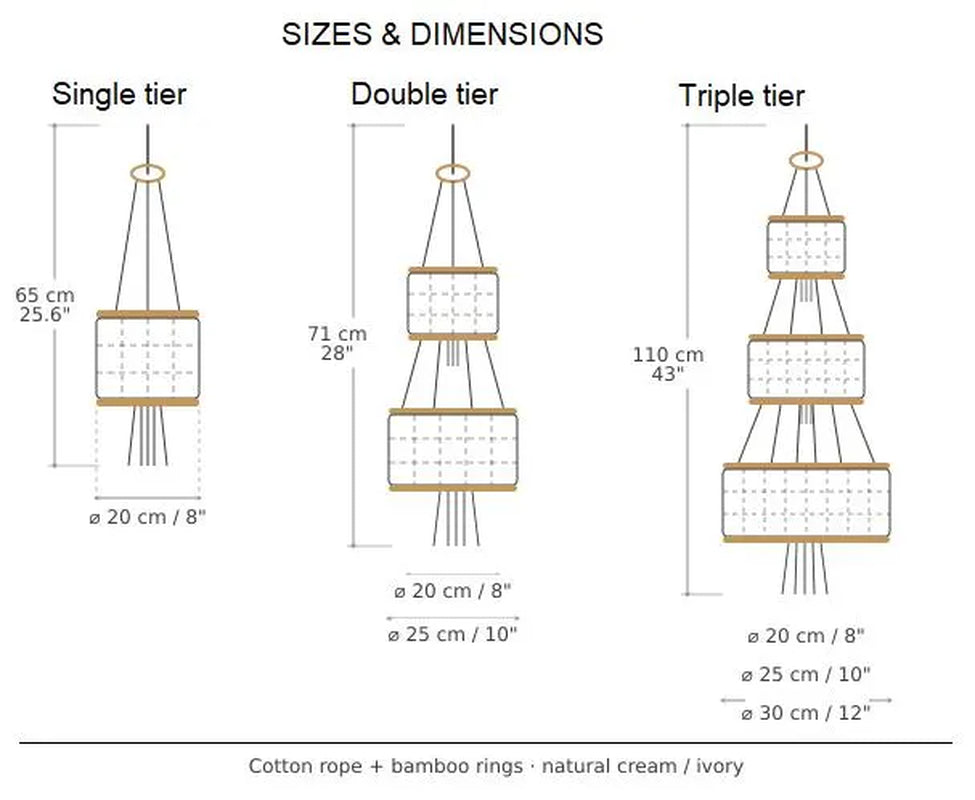 Macrame Tiered Fruit Hammock | Boho Kitchen Storage | Handmade Veggie Organizer 1 2 3 Tier