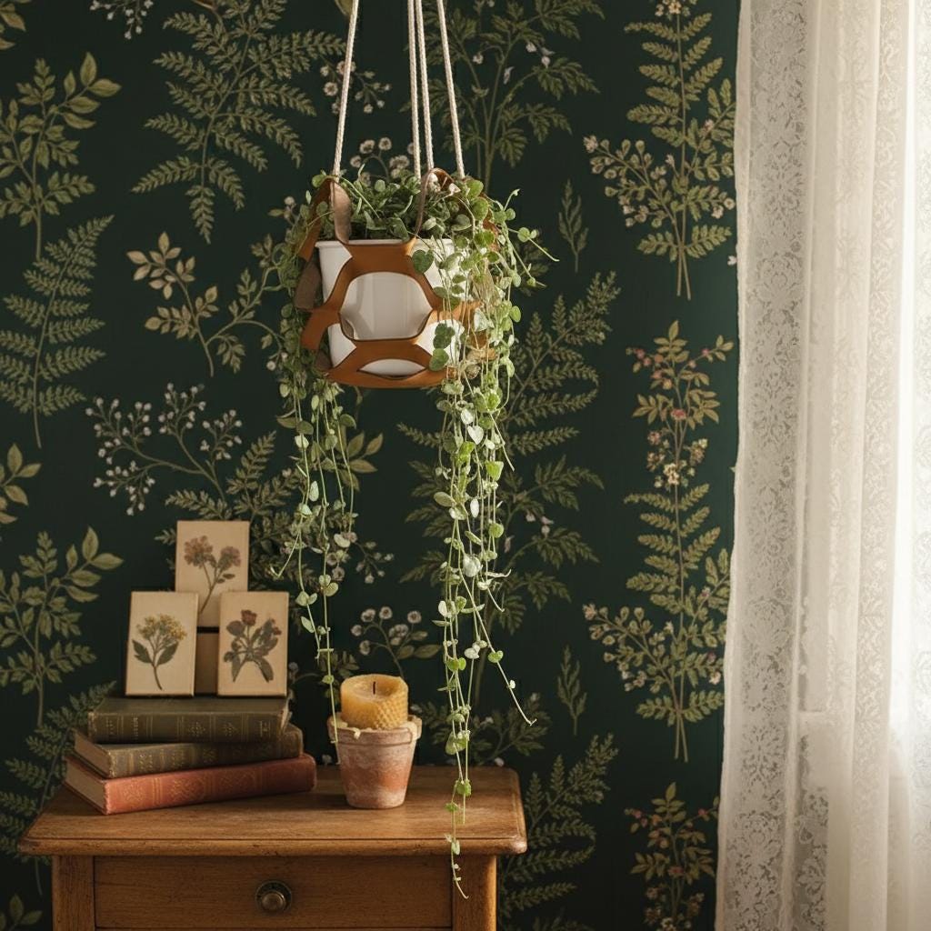Leather Plant Hanger Hanging Planter Boho Home Decor Macrame Wall Pot Holder Gift
