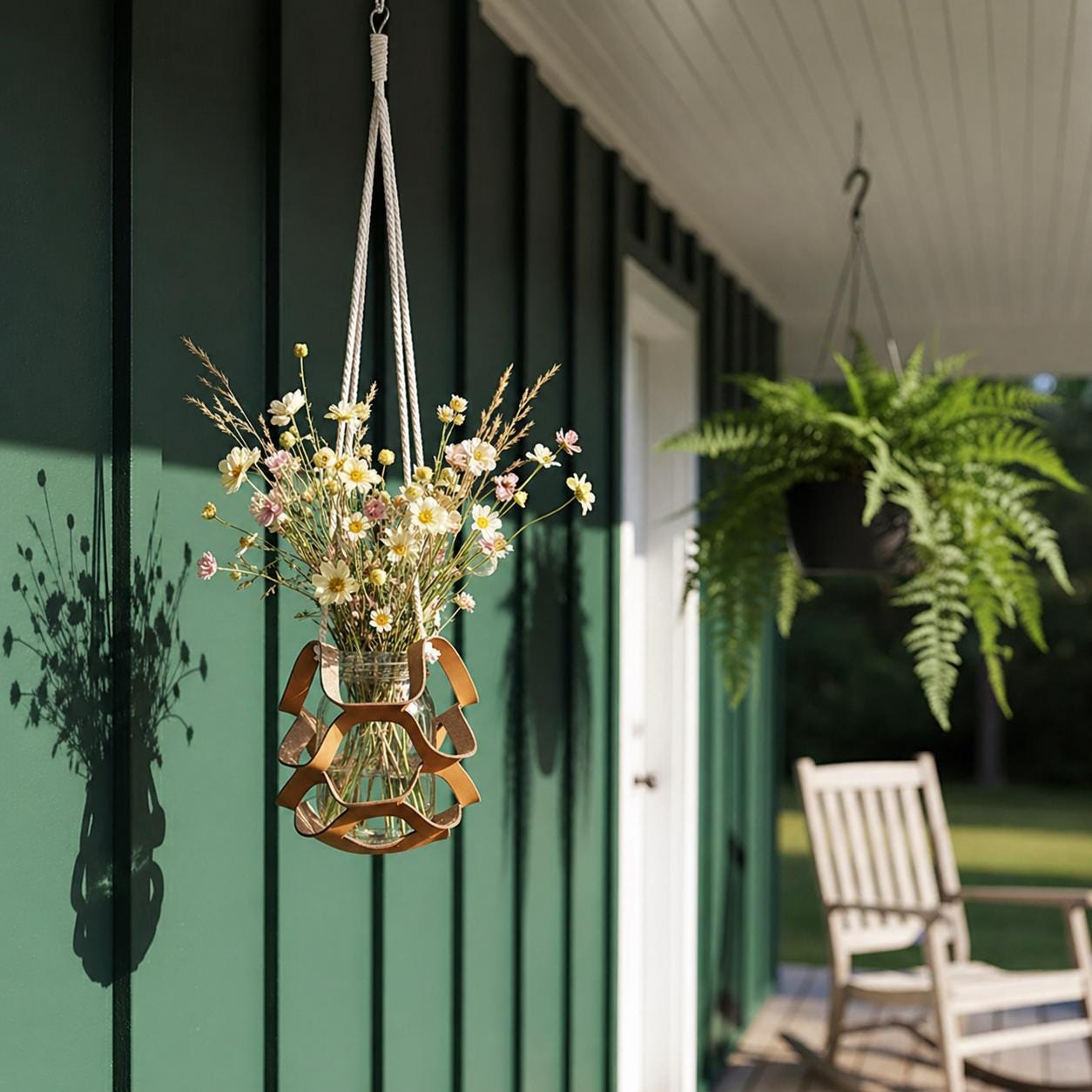 Leather Plant Hanger Hanging Planter Boho Home Decor Macrame Wall Pot Holder Gift