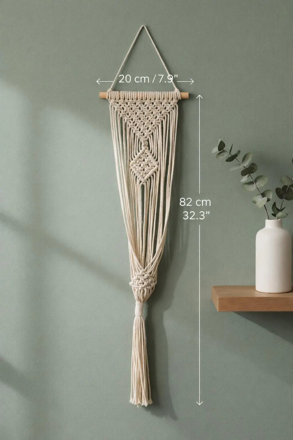 Macrame Wall Hanger | Boho Hanging Planter | Cotton Rope Decor | Bohemian Plant Gift