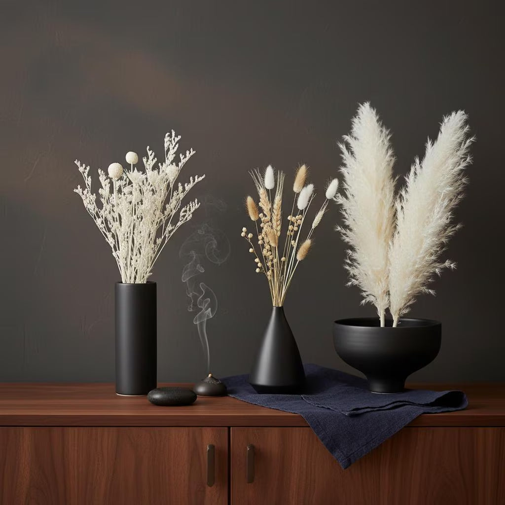 Dried Pampas Grass Bouquet | Bunny Tails Billy Balls Boho Wedding Decor Vase Filler Gift