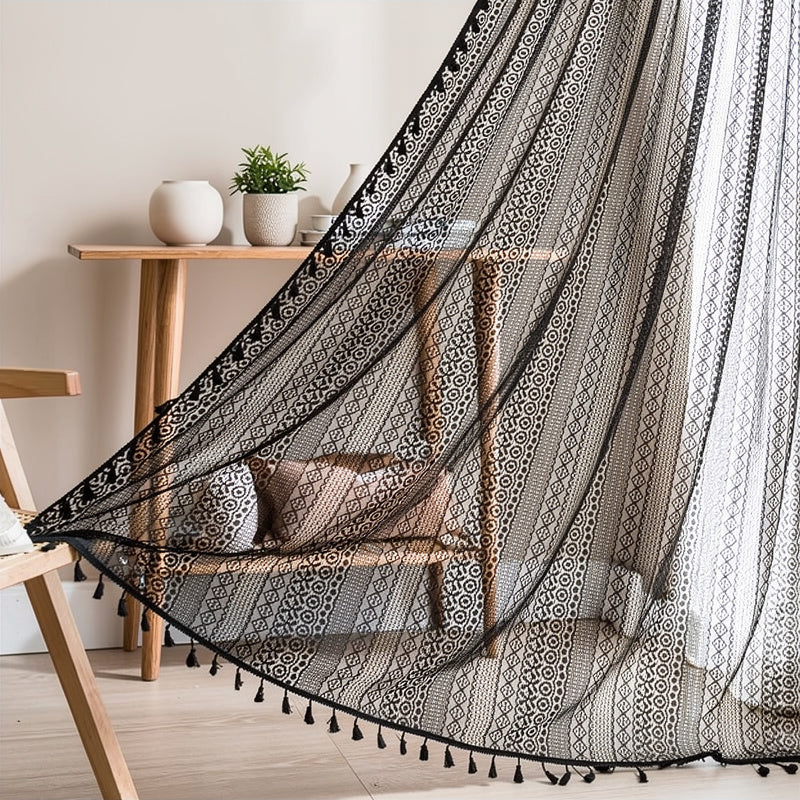 Boho Crochet Lace Curtain — view 1