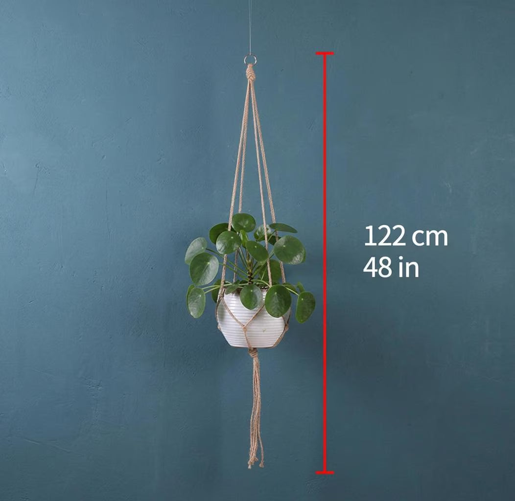 Macrame Plant Hanger Jute Rope | Boho Hanging Planter Indoor | Rustic Farmhouse Home Decor Gift