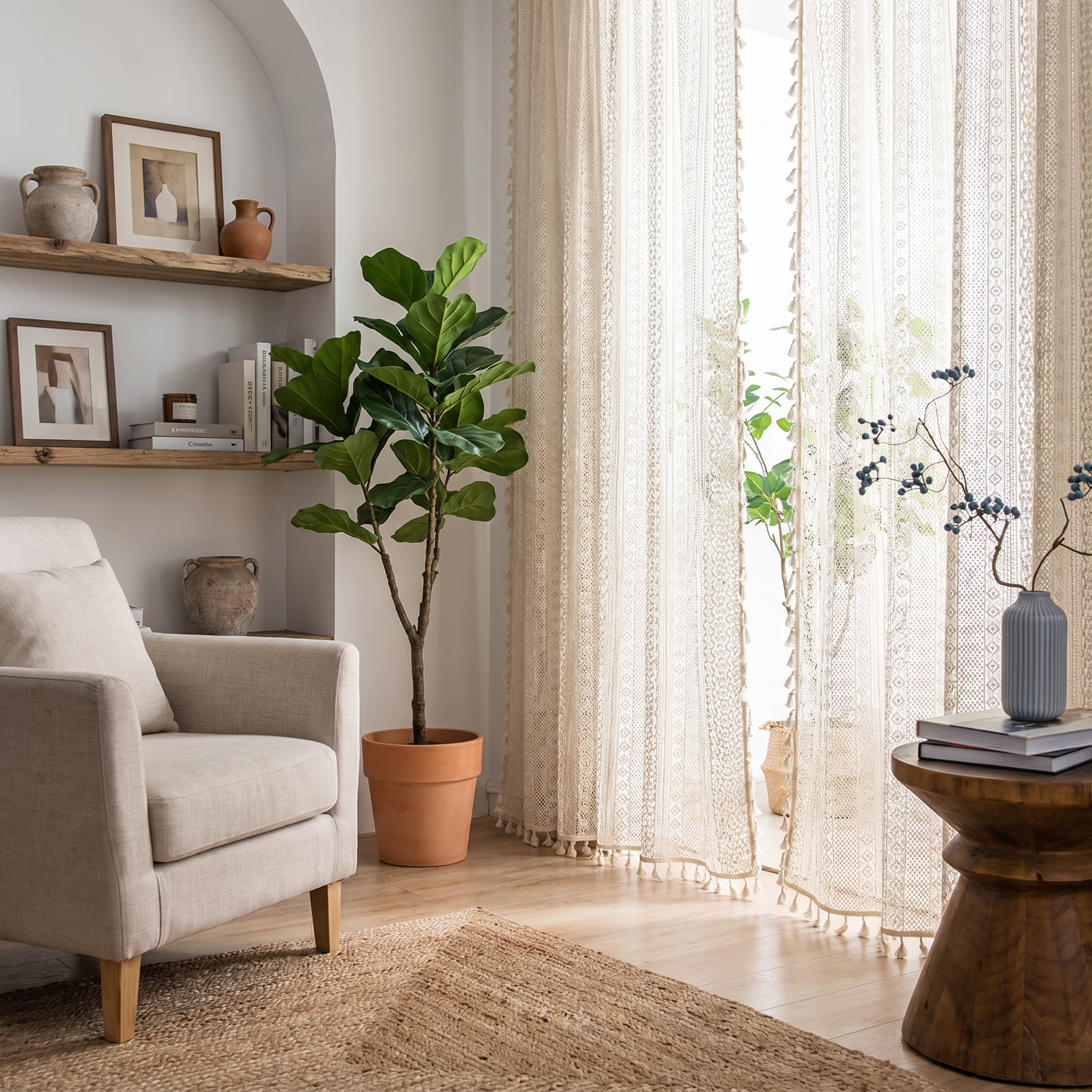 Boho Crochet Lace Curtain — view 10