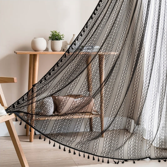 Boho Crochet Lace Curtain — view 1