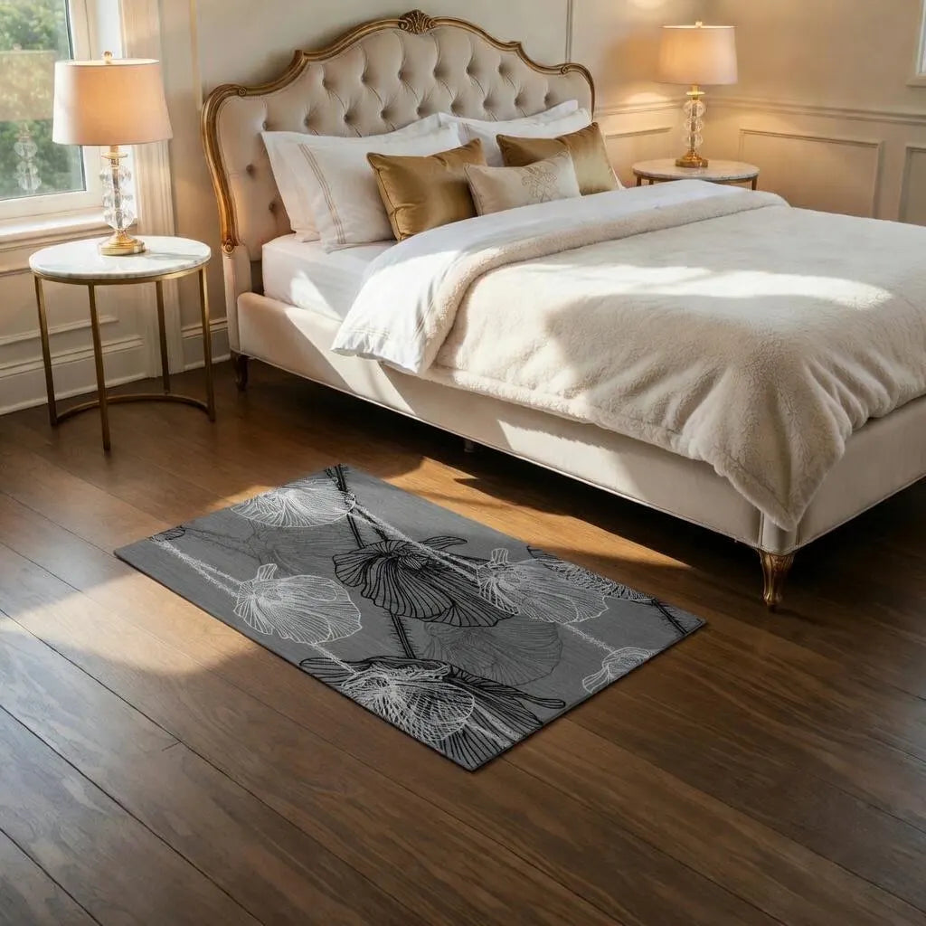 Botanical leaf floor mat, design view 8