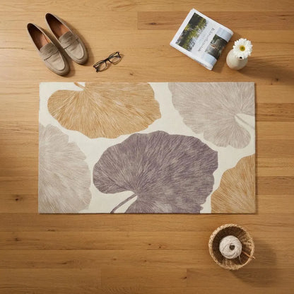 Botanical leaf floor mat, design view 11