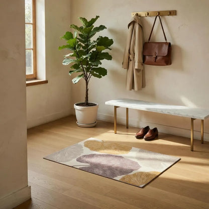 Botanical leaf floor mat, design view 12
