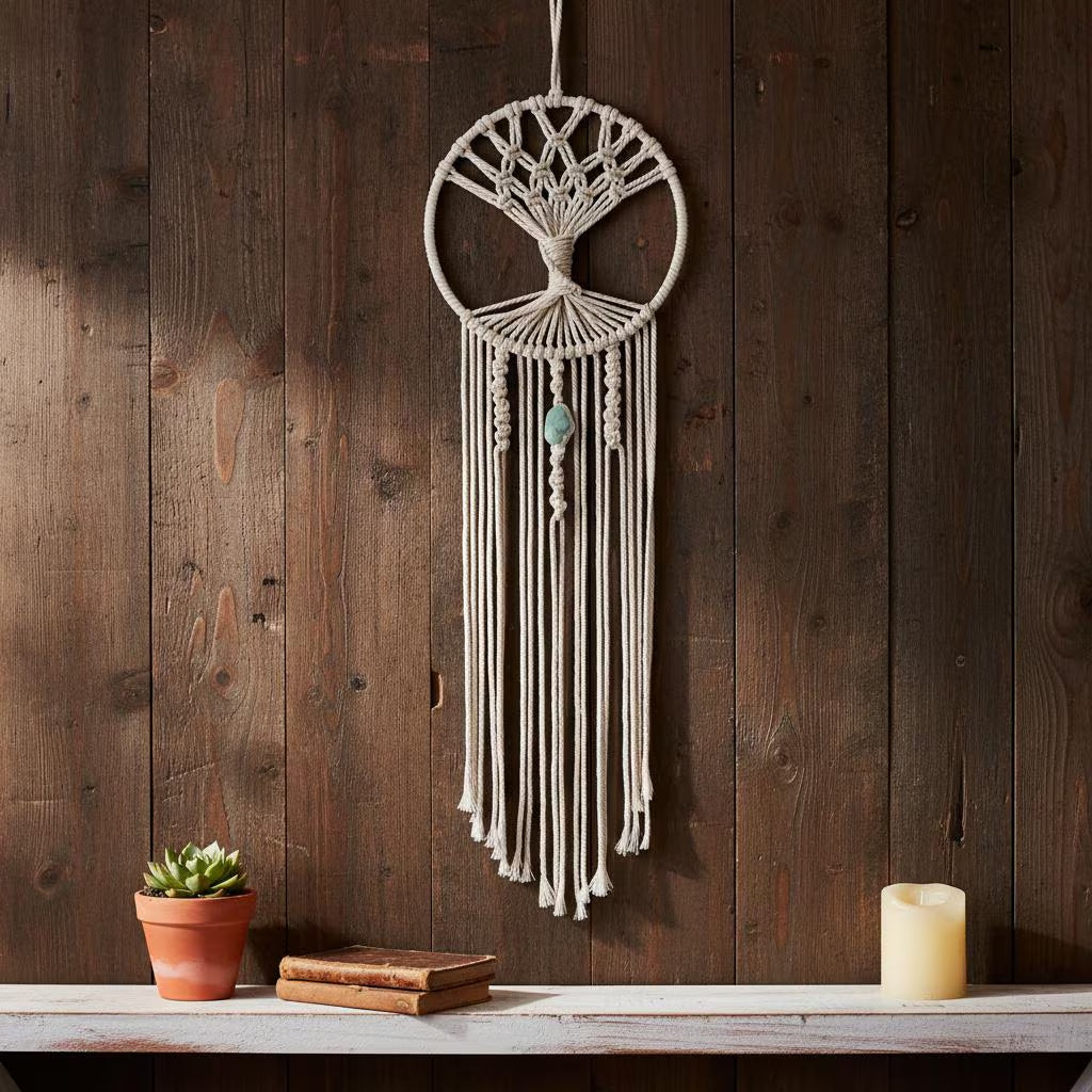 Macrame Tree of Life Dream Catcher | Wall Hanging Tapestry | Boho Home Decor Gift