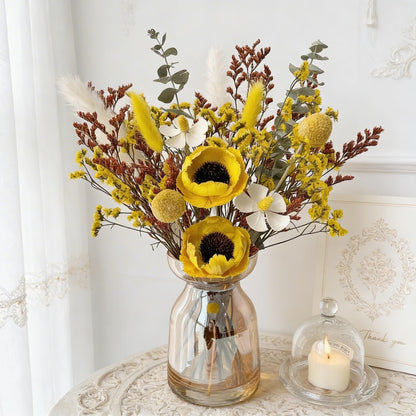 Dried Flower Bouquet with Vase | Wildflower Arrangement | Boho Minimalist Home Decor Gift