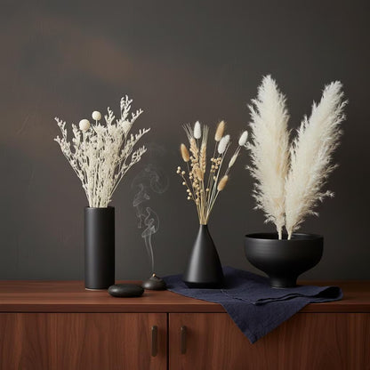 Dried Pampas Grass Bouquet | Bunny Tails Billy Balls Boho Wedding Decor Vase Filler Gift