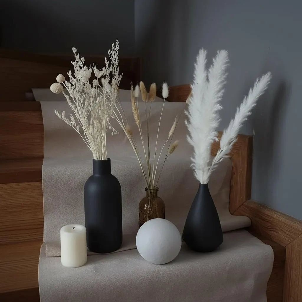 Dried Pampas Grass Bouquet | Bunny Tails Billy Balls Boho Wedding Decor Vase Filler Gift