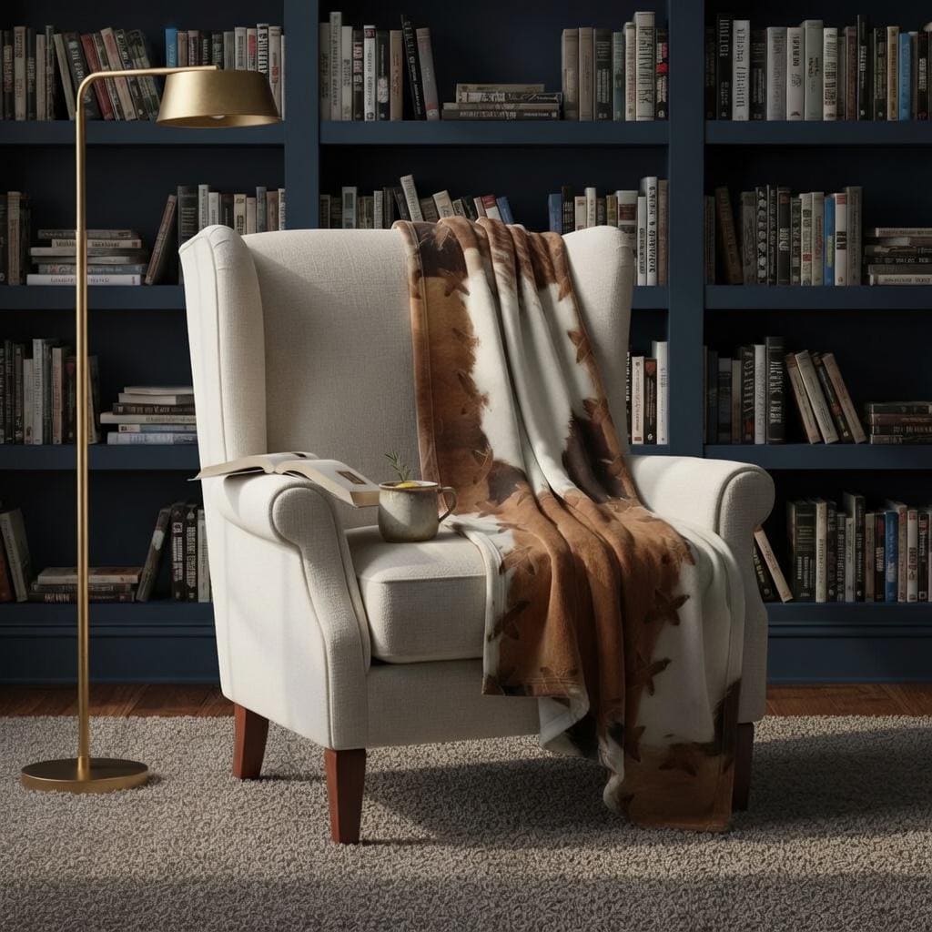 Faux cowhide throw blanket — size chart