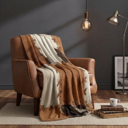 Faux cowhide throw blanket, view 13