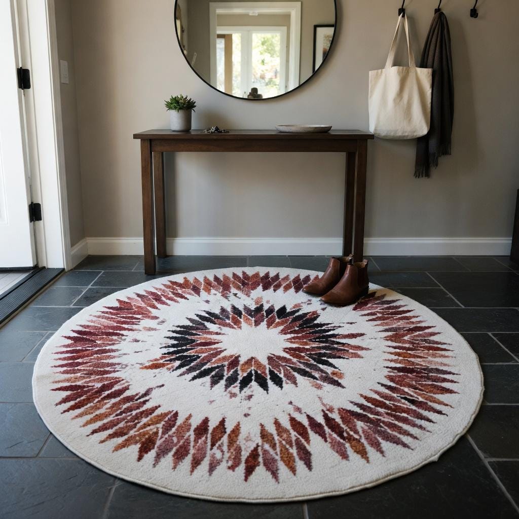 Geometric circle rug, view 10