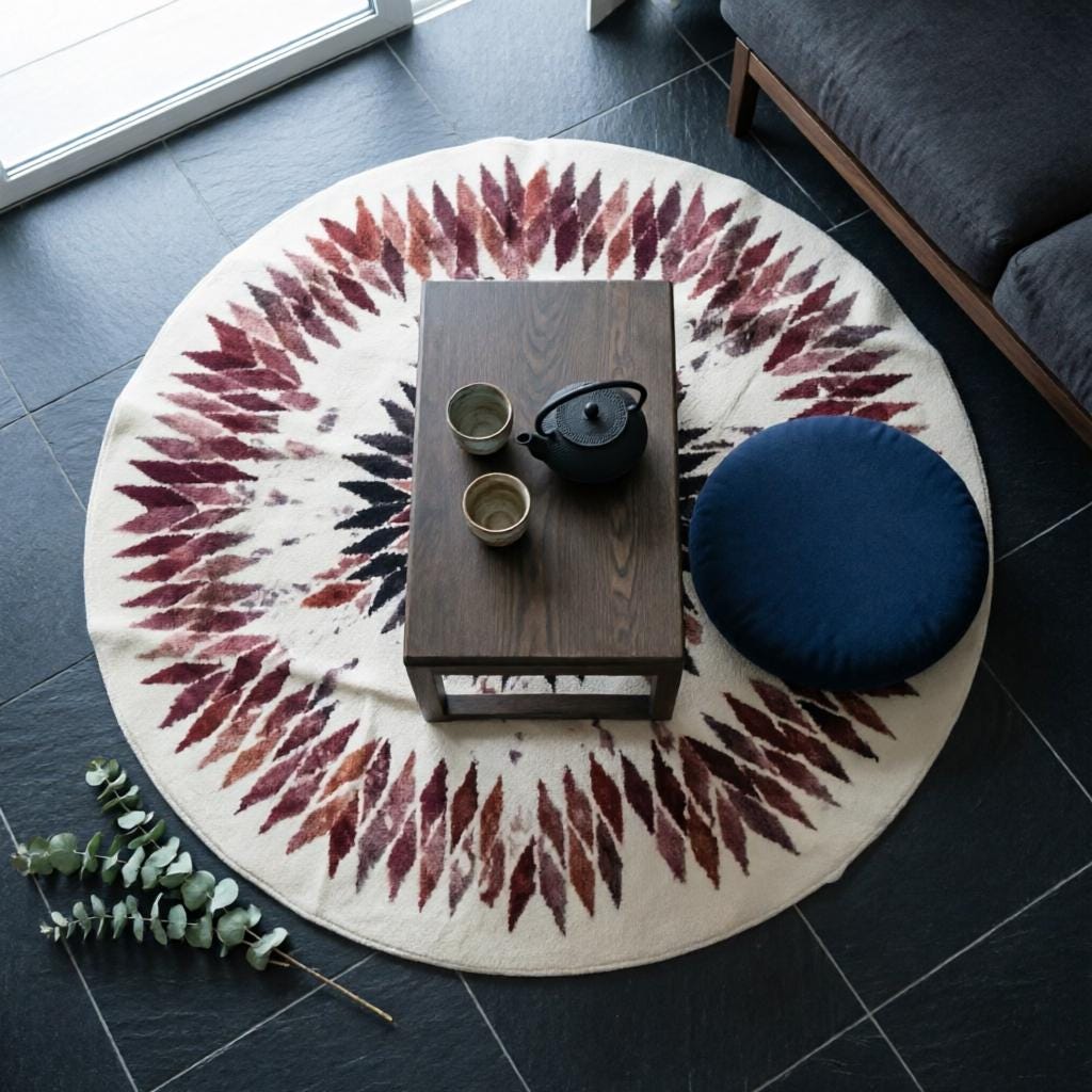 Geometric circle rug, view 12