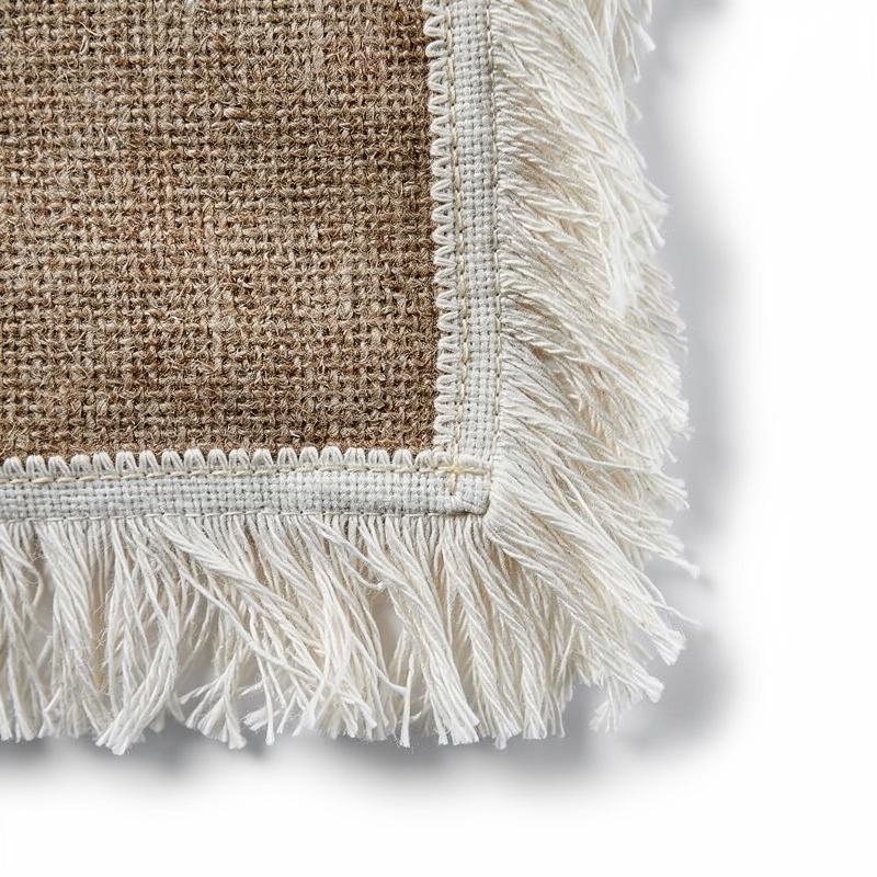 Burlap Table Runner Crochet Lace Tassel | Jute Farmhouse Boho | Rustic Wedding | Baby Shower Dining