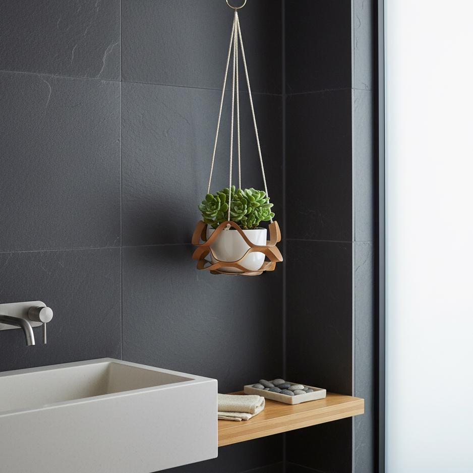 Leather Plant Hanger Hanging Planter Boho Home Decor Macrame Wall Pot Holder Gift