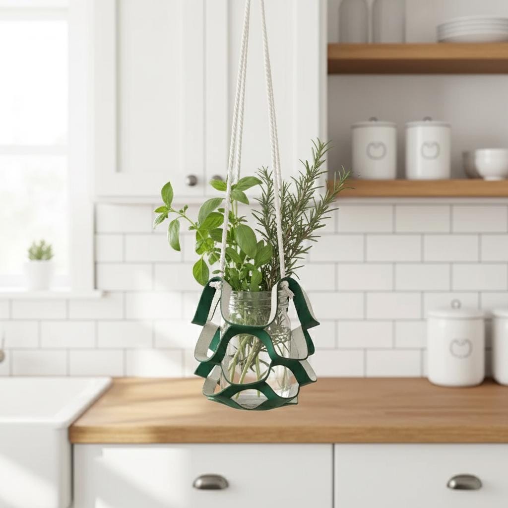 Leather Plant Hanger Hanging Planter Boho Home Decor Macrame Wall Pot Holder Gift