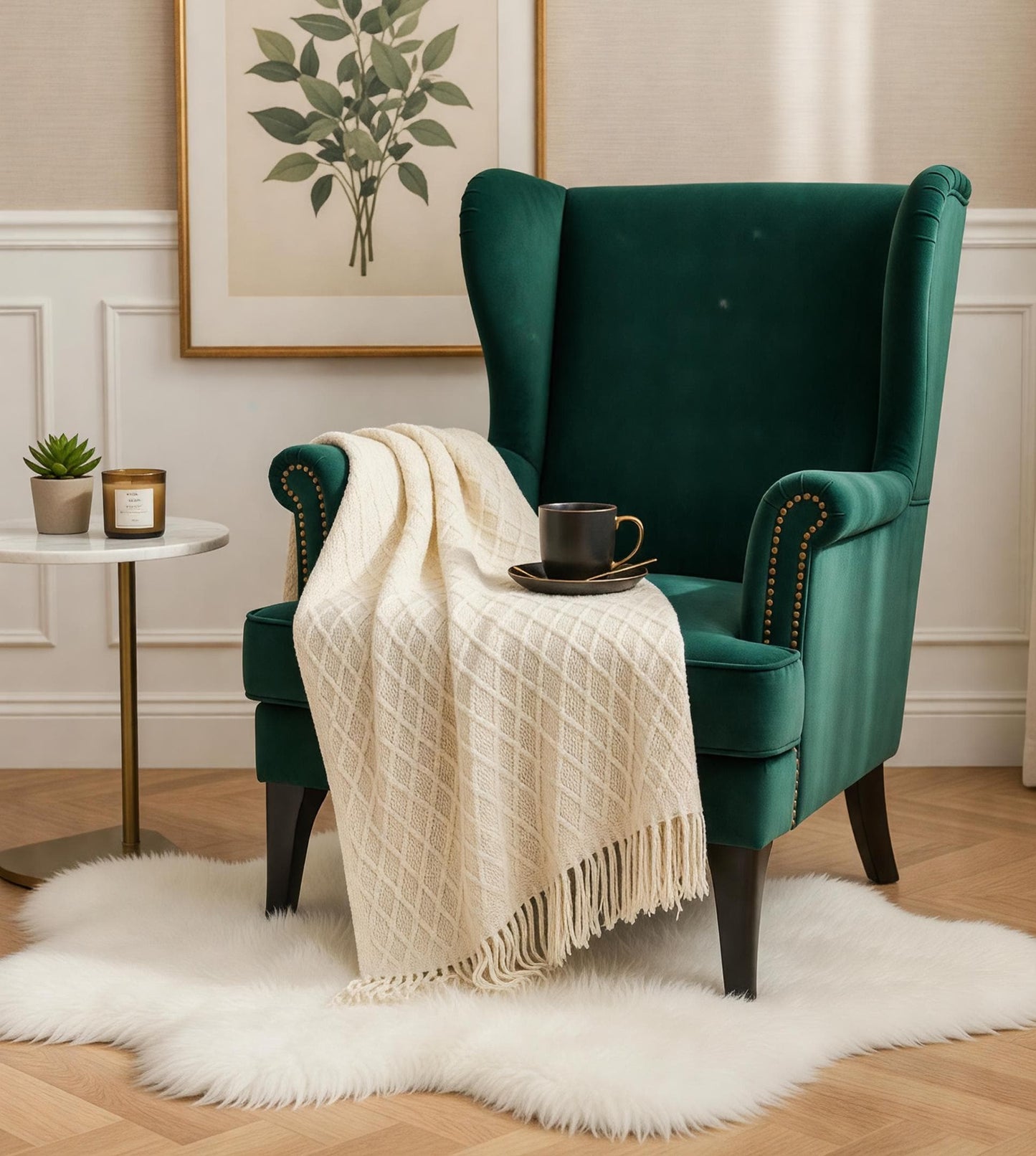 Knit tassel throw blanket — size chart