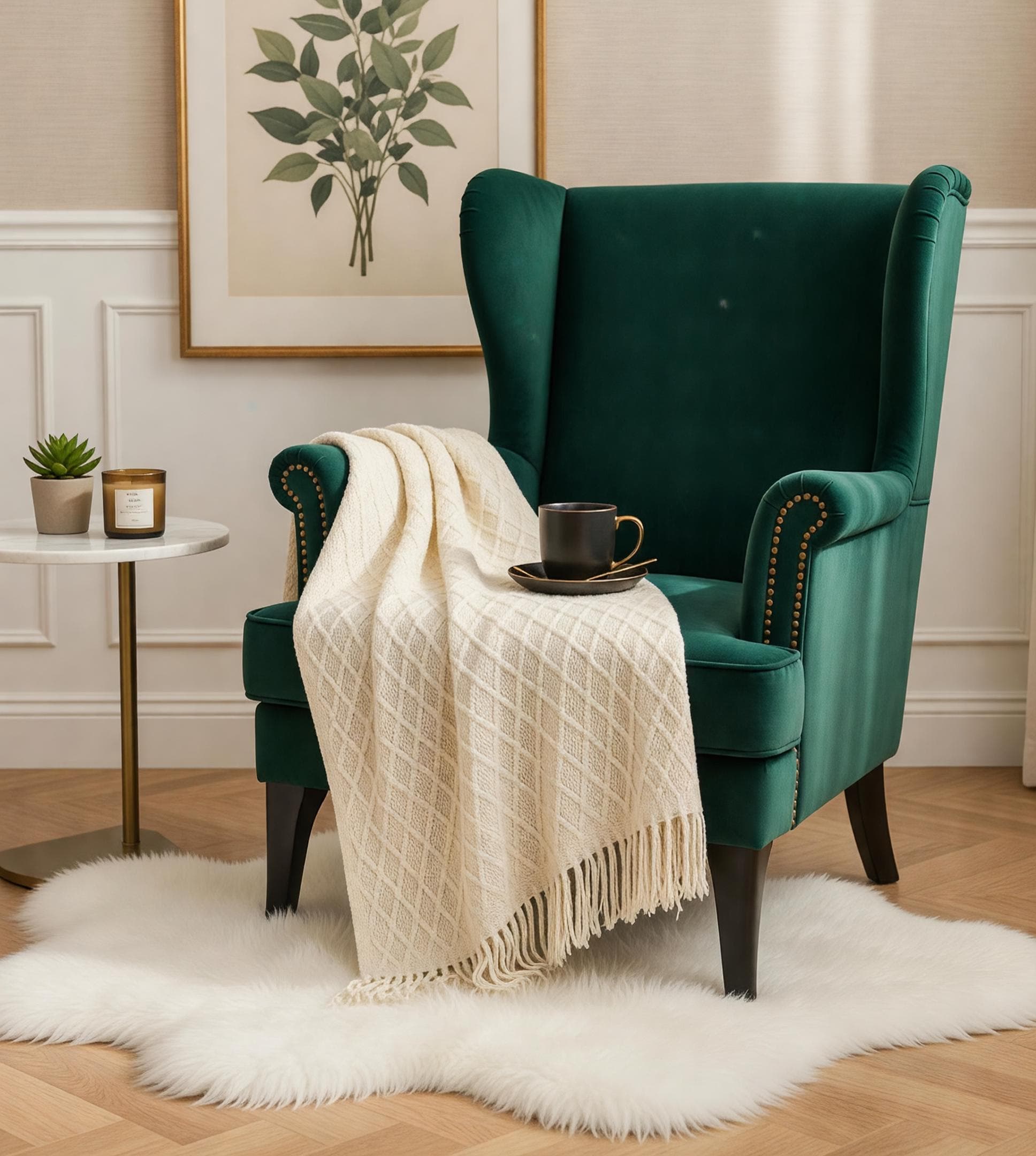 Knit tassel throw blanket — size chart