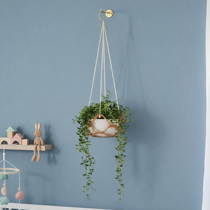 Leather Plant Hanger Hanging Planter Boho Home Decor Macrame Wall Pot Holder Gift