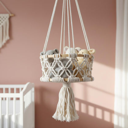 Macrame Tiered Fruit Hammock | Boho Kitchen Storage | Handmade Veggie Organizer 1 2 3 Tier