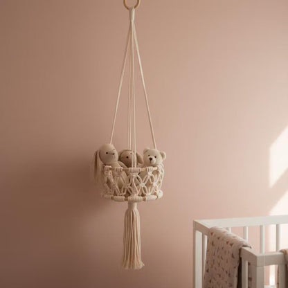 Macrame Tiered Fruit Hammock | Boho Kitchen Storage | Handmade Veggie Organizer 1 2 3 Tier