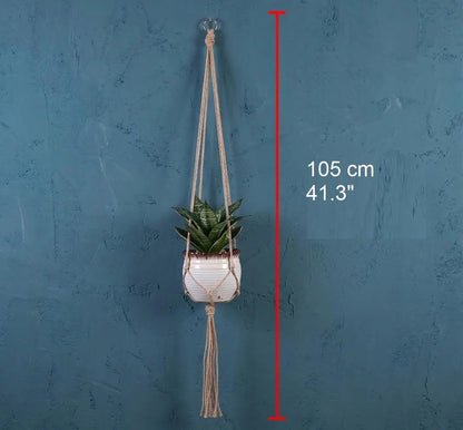 Macrame Plant Hanger Jute Rope | Boho Hanging Planter Indoor | Rustic Farmhouse Home Decor Gift