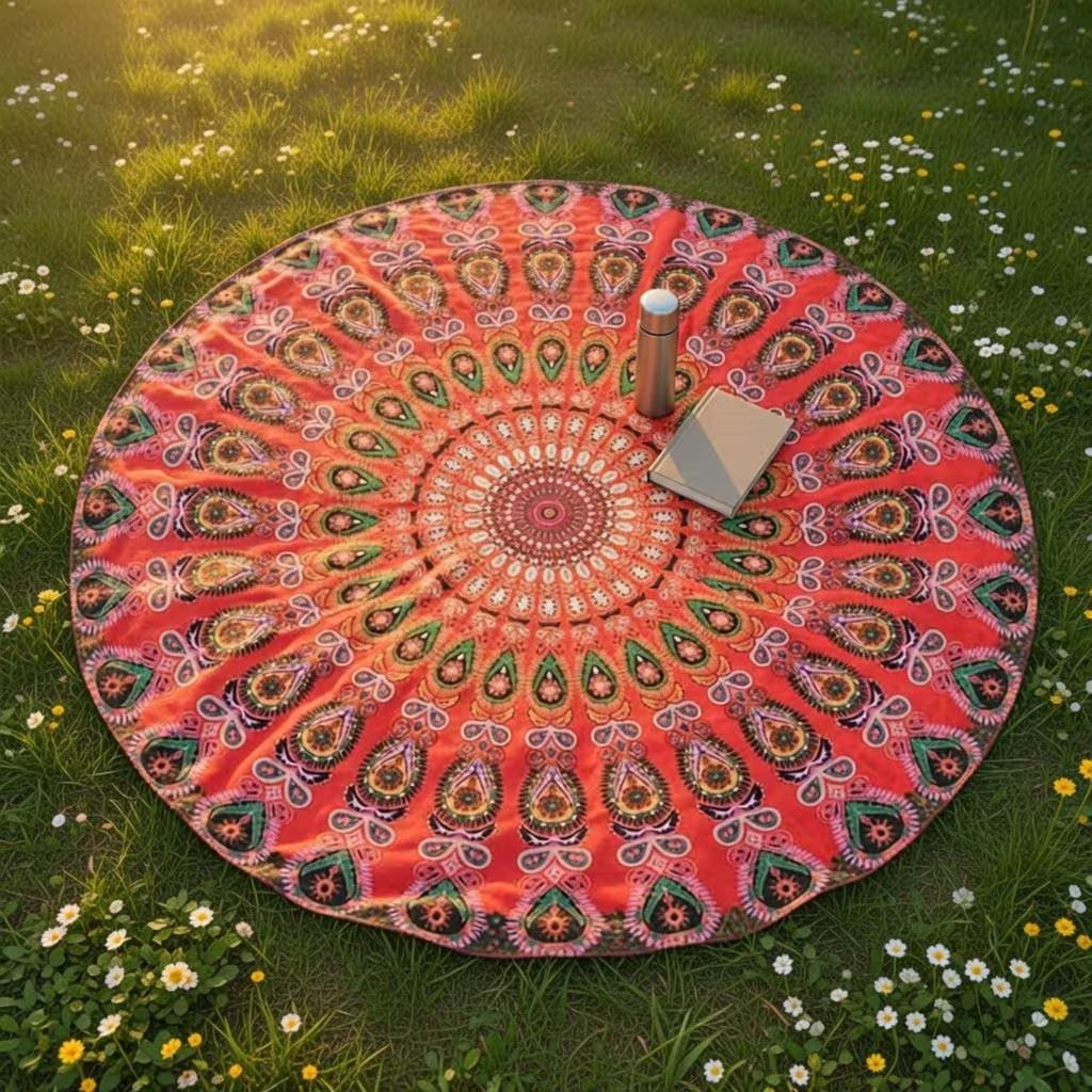 Round mandala tapestry — yoga and meditation mat