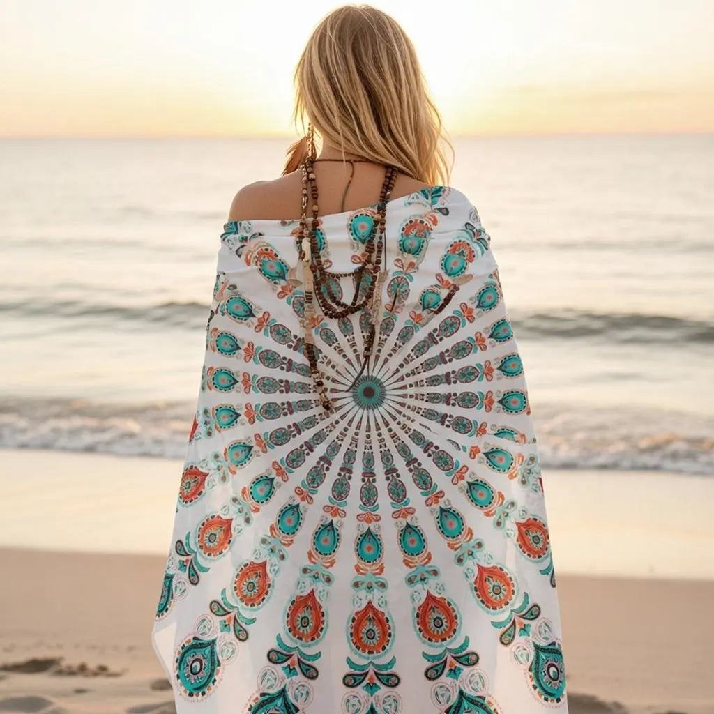 Round mandala tapestry, view 10