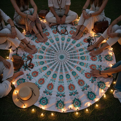 Round mandala tapestry, view 11