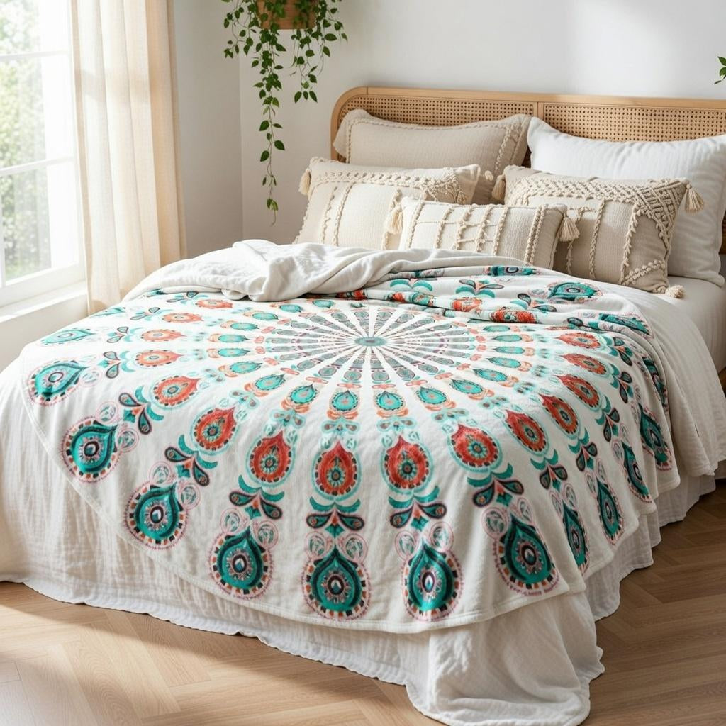 Round mandala tapestry, view 12