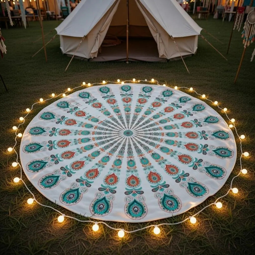 Round mandala tapestry, view 13