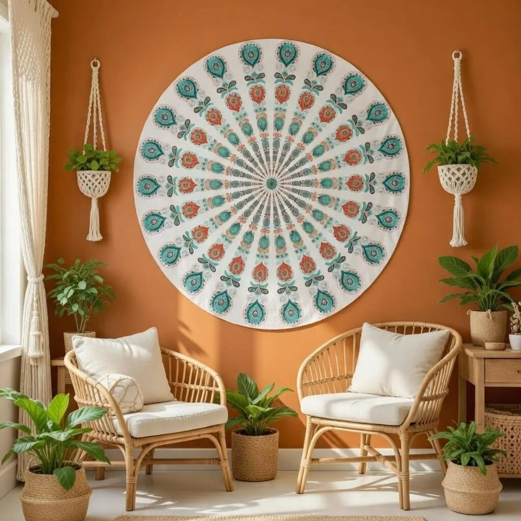 Round mandala tapestry, view 14