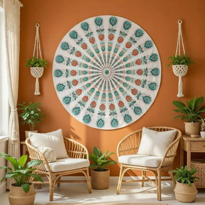 Round mandala tapestry, view 14