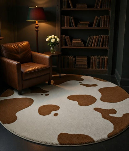 Washable cow print rug — size chart