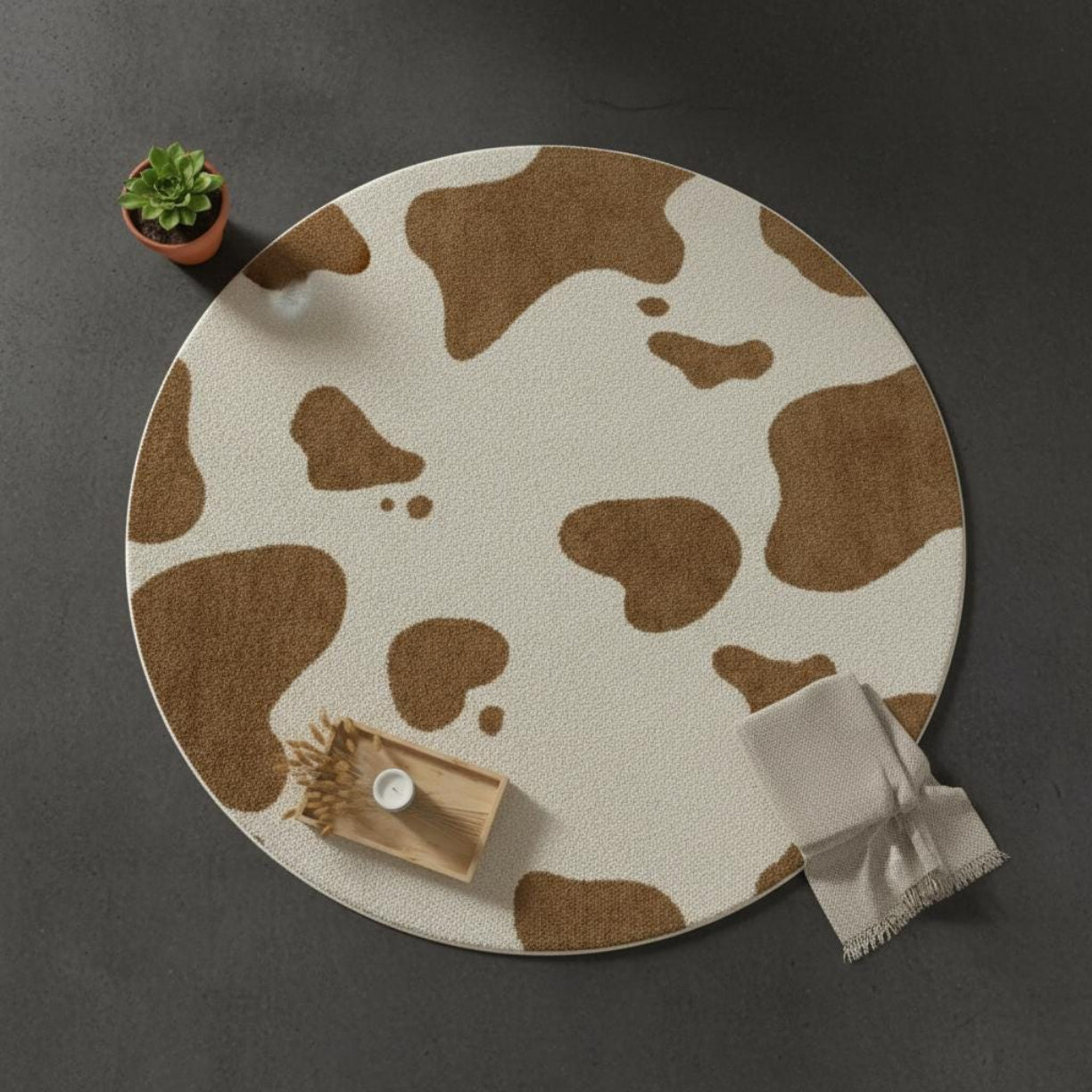 Washable cow print rug, view 8