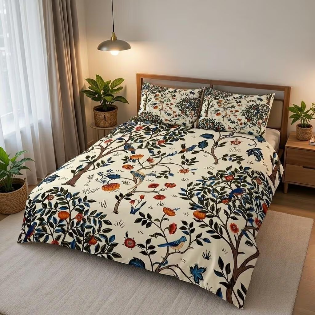 William Morris bird duvet cover set with pillowcases, view 2