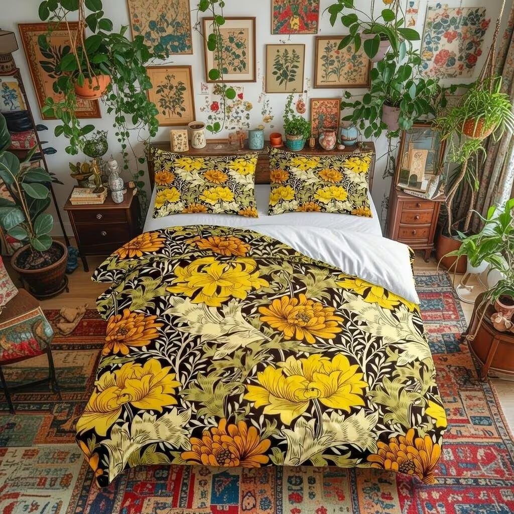 William Morris botanical duvet cover, colorway view 8
