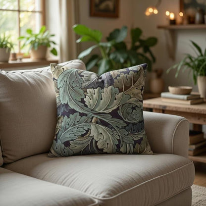 William Morris Pillow Cover, Vintage Botanical Cushion, Arts Crafts Floral Throw Pillow Cottagecore